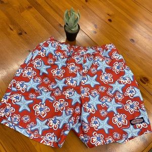 Vineyard Vines Men’s Red & Blue Swim Shorts Medium